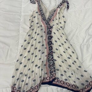 Ella Moss White and Blue Geometric Mini Dress